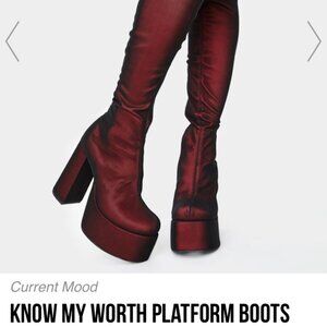 Know my worth Platform boots-Current Mood